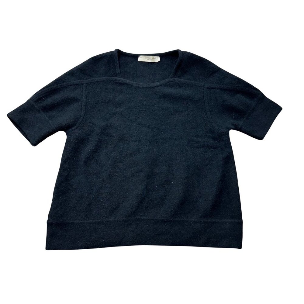 Stella McCartney Women’s Size 42 Black Wool Short Sleeve Sweater Italy